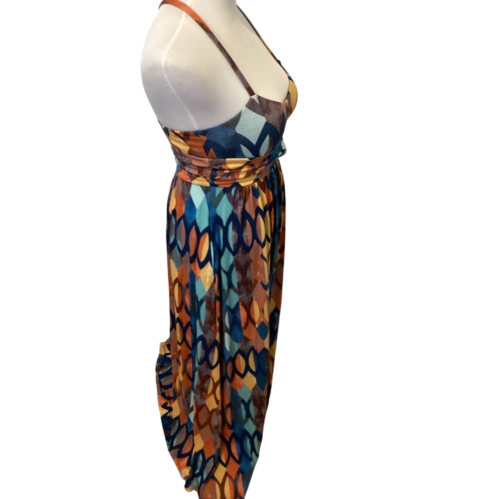 Maeve Anthropologie Geometric Print Halter Maxi Dress Women XXS Petite - Picture 5 of 6